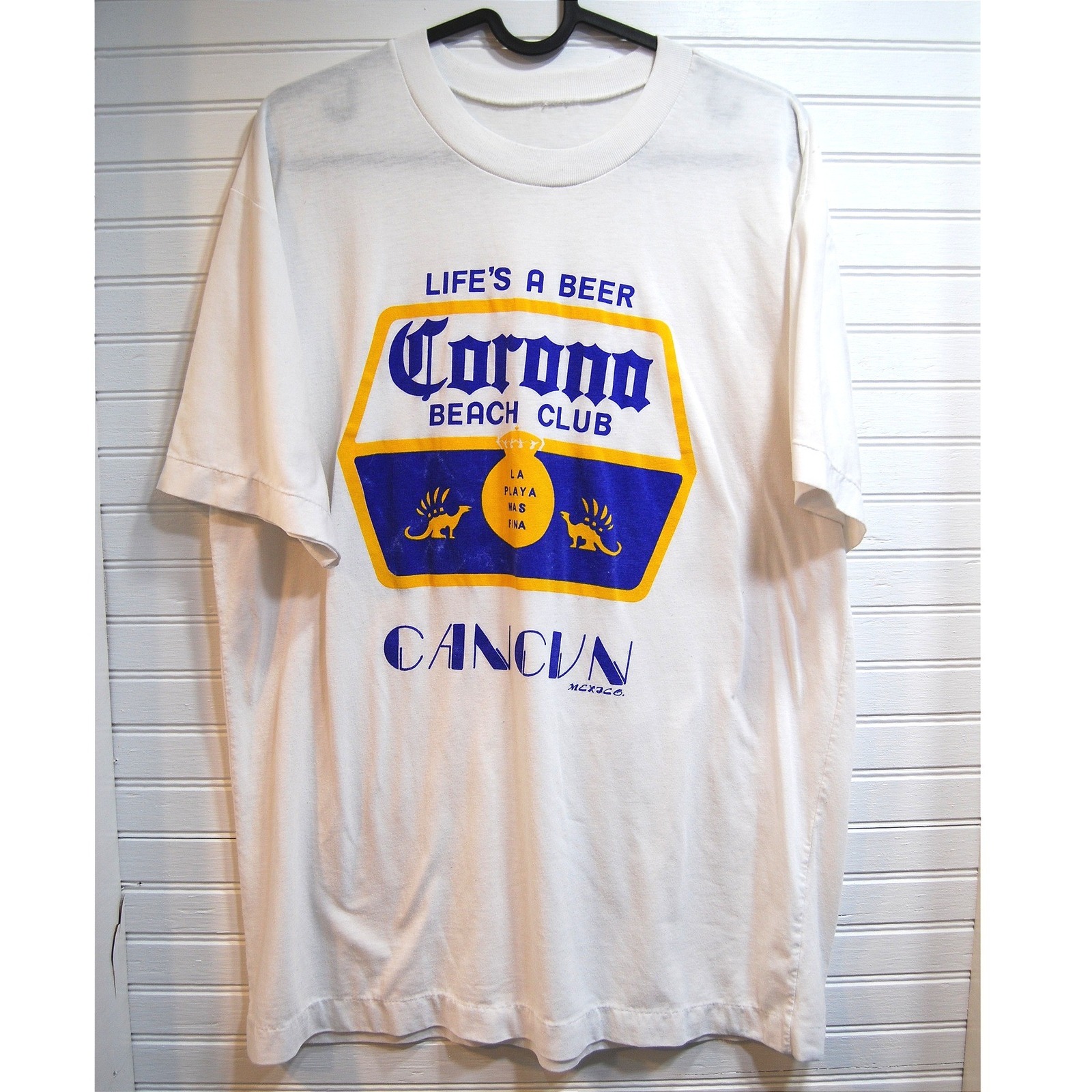Vintage Corona T-Shirt Size Xl Mens Cancun Mexico Beach Club Single Stitch Tee